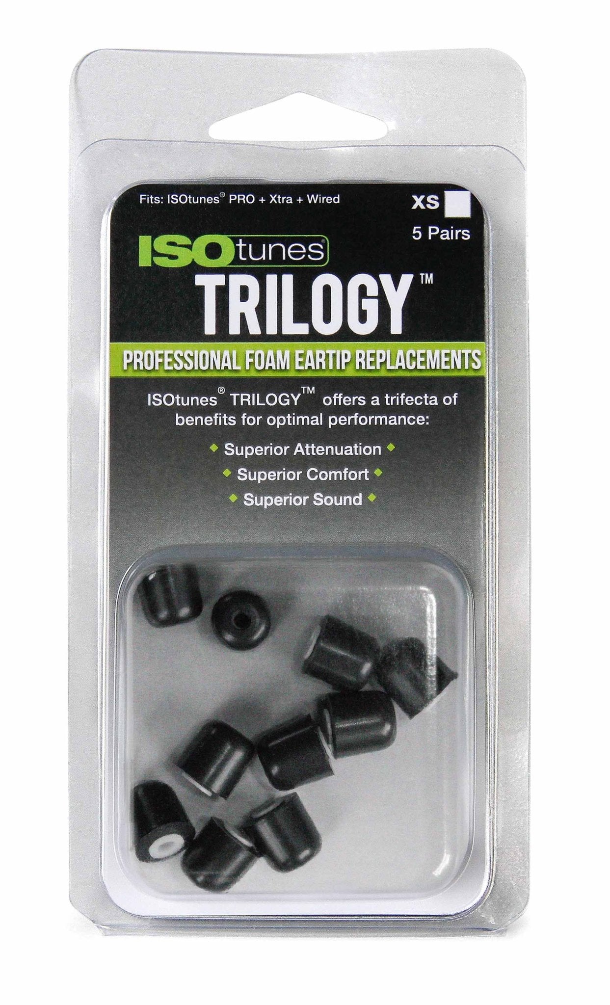 TRILOGY™ Foam Replacement Eartips (5 pair pack) - EU ISOtunes