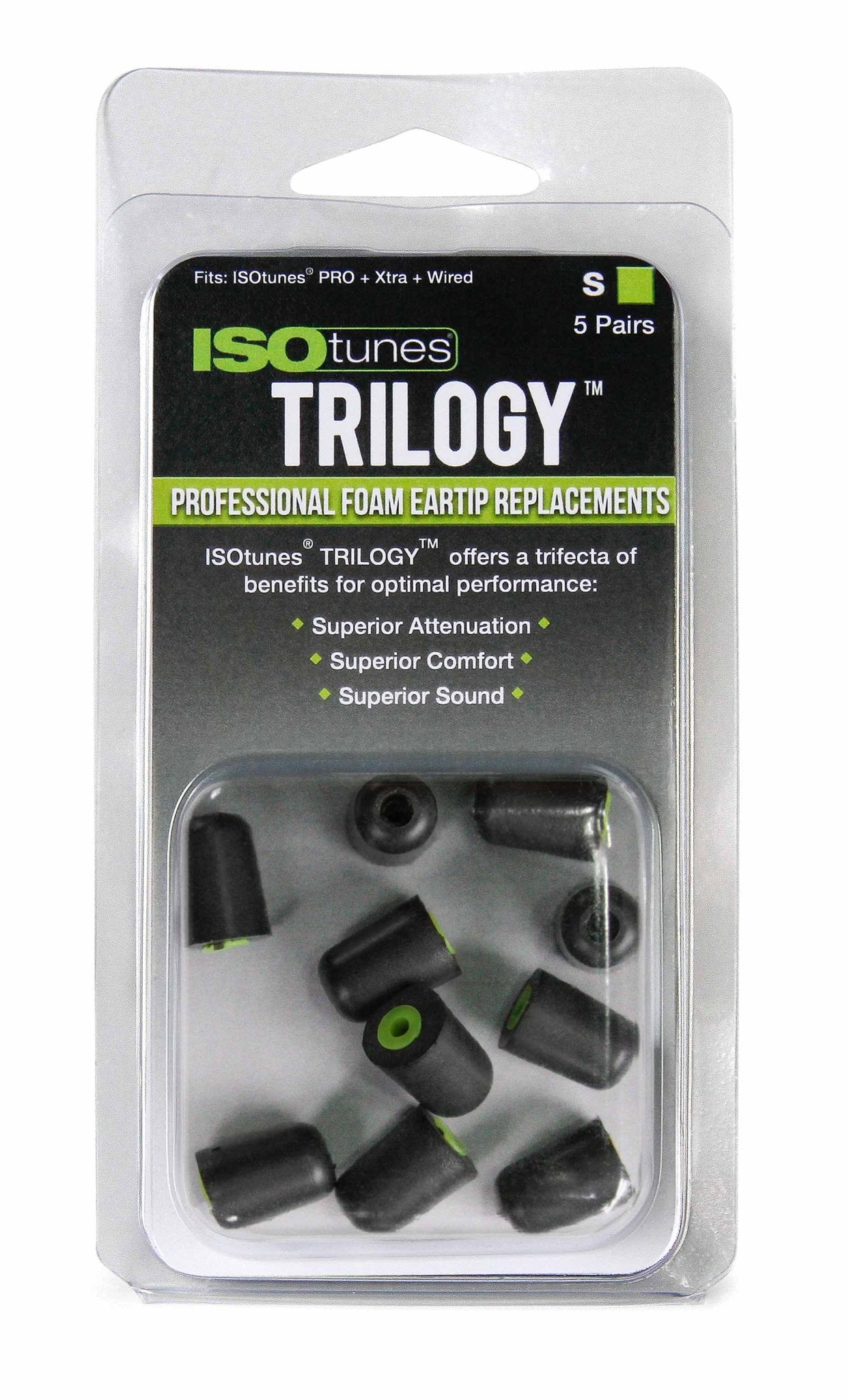 TRILOGY™ Foam Replacement Eartips (5 pair pack) - EU ISOtunes